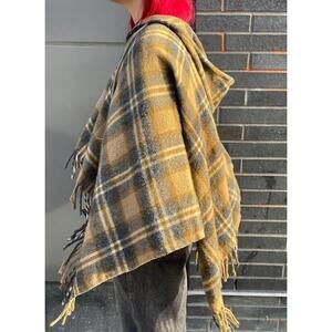 1960s Plaid Poncho